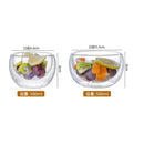 GobekUsa Double Wall Glass Salad Bowl Insulated Container - Heat Resistant Kitchen Tableware