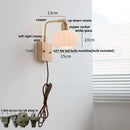GobekUsa Ash Wood LED Wall Light Fixture with Pull Chain Switch, Modern Nordic Design