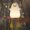 GobekUsa Duck Cartoon Silicone Night Lamp - USB Rechargeable, Touch Sensor, Timer