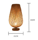 GobekUsa Bamboo Table Lamp Handmade Bedroom Living Room Decor Wood Light