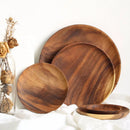 GobekUsa Beech Wooden Round Plate for Snacks, Sushi & Fruits