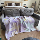 GobekUsa Cozy Knit Blanket: Purple Multifunctional Sofa Cover for Living Room, Office, and Nap Time