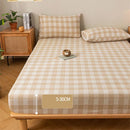 GobekUsa Coarse Cloth Prue Cotton Queen Fitted Sheet Set with Pillowcases