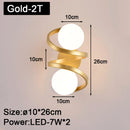 GobekUsa Black Copper LED Wall Lights for Bedroom - Nordic Wall Sconce Decro