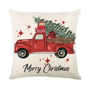 GobekUsa Christmas Santa Claus Linen Pillowcase - Sofa Cushion Cover, Decorative Living Room Pillow Cover