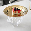 GobekUsa Glass Fruits Bowl Gold Plated Breakfast Dinner Plates Hotel Restaurant Fruit Plate