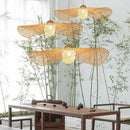 GobekUsa Bamboo Pendant Chandelier for Dining Room | Japanese Style Ceiling Lamp