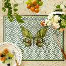 GobekUsa Butterfly Print Placemat: Pomegranate Floral Design, Non-Slip Dining Table Mats