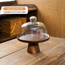 GobekUsa Japanese Wooden Cake Tray with Glass Lid | Kitchen Food Storage Box