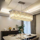 Modern Silver Crystal Chain Pendant Chandelier