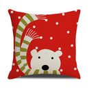 GobekUsa Christmas Cartoon Animal Linen Pillowcase: Deer, Bear, & More for Festive Home Decor