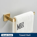 GobekUsa Black Stainless Steel Bathroom Accessories Set: Towel Bar, Paper Holder, Hook & Bath Rack