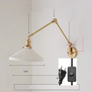 GobekUsa Ceramic Copper LED Wall Lamp with Adjustable Long Arm Swing