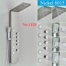 GobekUsa Black LED Shower Faucet Panel with Waterfall Rain System & Massage Spa Spout
