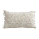 GobekUsa Boho Linen Cotton Pillow Cover with Tassels - Beige Square/Rectangular 45x45cm/30x50cm