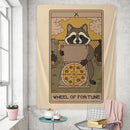 GobekUsa Cute Raccoon Tarot Card Tapestries: Boho Mystery Art for Hippie Home Decor