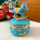 GobekUsa Enameled Metal Jewelry Trinket Box Figurines Hand Painted Storage Case
