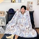 GobekUsa Double-Sided Thin Velvet Printed Blanket for Adults - Spring Autumn Bedding & Sofa Decor
