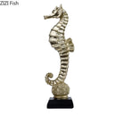 GobekUsa Gold-plated Mermaid Statue Resin Sculpture Room Decor Marine Organism Ornament