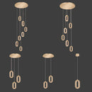 GobekUsa Gold LED Chandelier for Living Dining Stairwell Hallway, Modern Alloy+Acrylic Hanging Fixture