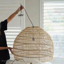 GobekUsa Elegant Rattan Wave Pendant Light for Modern Rustic Home Decor