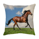 GobekUsa Galloping Horse Pillowcase: Wild Horse Print Linen Cushion Cover for Home Decoration