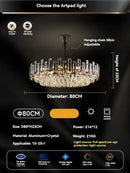 GobekUsa Gold Crystal Ceiling Chandelier: Luxury Modern LED Pendant for Home Décor
