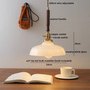 GobekUsa Amber Glass LED Pendant Lamp, Copper Walnut Hanging Light Fixture for Home Decor
