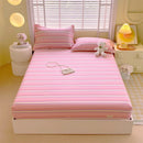 GobekUsa Cotton Striped Fitted Bed Sheet for Queen Double Mattress Cover