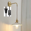 GobekUsa Ceramic LED Wall Lamp Pull Chain Bedroom Bathroom Mirror Light
