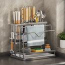 GobekUsa Kitchen Storage Shelf: Multi-Functional Knife Holder & Sink Rack