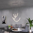 GobekUsa Leda Black Line Chandelier: Stylish Luminaire for Dining & Living Room; Stairwell Lighting