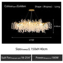 GobekUsa Circular Crystal Chandelier Living Room Pendant Lights LED Indoor Decoration