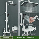 GobekUsa Digital Rainfall Shower System Mixer Set 4-way Bathroom Faucets Kit