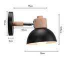 GobekUsa Black Wooden Wall Light Modern E27 LED Sconce Living Room Decor