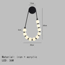GobekUsa LED Necklace Wall Lights: Gold Black Metal White Acrylic Sconce for Home Art Deco