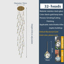 GobekUsa Gold Crystal Raindrop Chandelier for Staircase Foyer