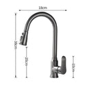 GobekUsa Gray Matte Kitchen Faucet | Pull Out Black Sink Tap Swivel Water Mixer