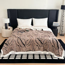 GobekUsa Leaf Jacquard Double-Layer Flannel Blanket for Sofa and Bed