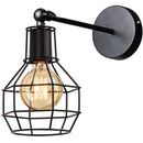 GobekUsa Black Iron Cage Wall Lamp: Retro Indoor Sconce for Bedroom, Bar, and Reading