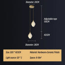 GobekUsa Ceramic LED Staircase Pendant Light Two-Tone Adjustable for Living, Dining, Bedroom