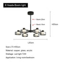 GobekUsa Glass LED Chandelier: Modern Minimalist Copper Pendant Light for Living Room & Bedroom