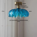 GobekUsa Green Flower Glass LED Ceiling Light Fixture - Nordic Modern Design
