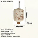 GobekUsa Handmade Japanese Lantern Painting Pendant Lamp Fabric Chandelier