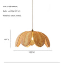 GobekUsa Japanese Wicker Petal Chandelier for Tea House Dining, Parlor, Restaurant