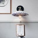 GobekUsa Blue White Porcelain Wall Lamp: Modern Ceramic Sconces for Living Room, Bedroom, Bathroom