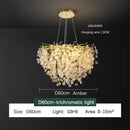 GobekUsa Golden Dendrite Crystal LED Ceiling Chandelier - Luxe Living Room Lighting