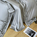 GobekUsa Luxe 1500TC Egyptian Cotton Lace Wide Edge Bedding Set: Duvet Cover, Sheet, Pillowcases