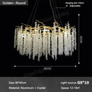 GobekUsa Gold Crystal Chandelier: Modern Luxury Hanging Branches, for Dining Kitchen Living Bedroom