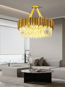 GobekUsa Crystal Chandelier Stainless Steel K9 Cristal Suspension Lamps Classic Gold Luxury